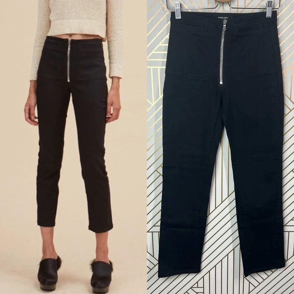 Rachel Comey Black Skinny Jeans with Front Zip